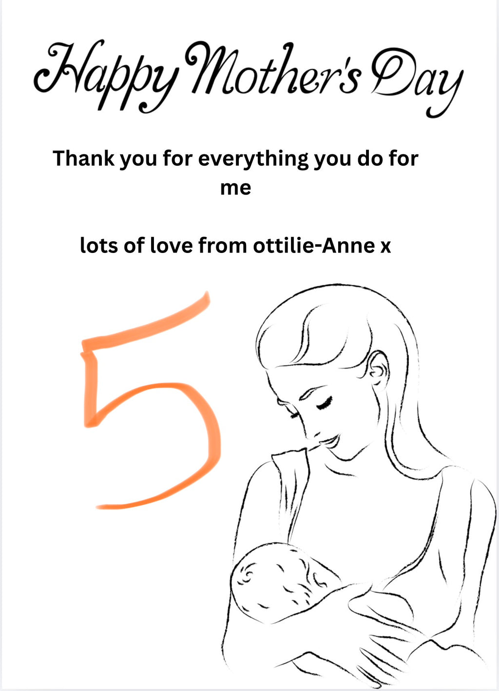 Mothers Day printed A4