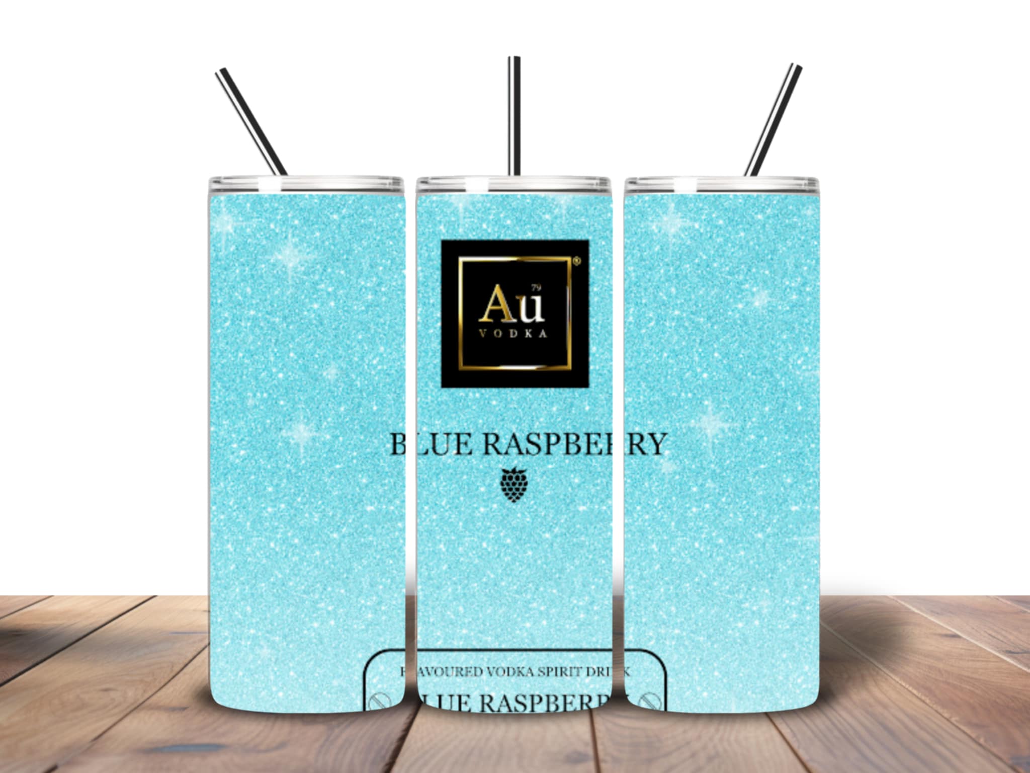 Sparkly light blue Au tumbler