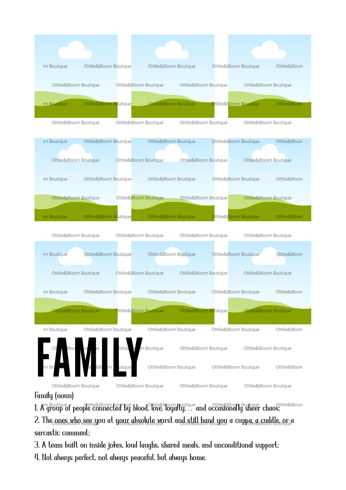 Family print - A4 glossy
