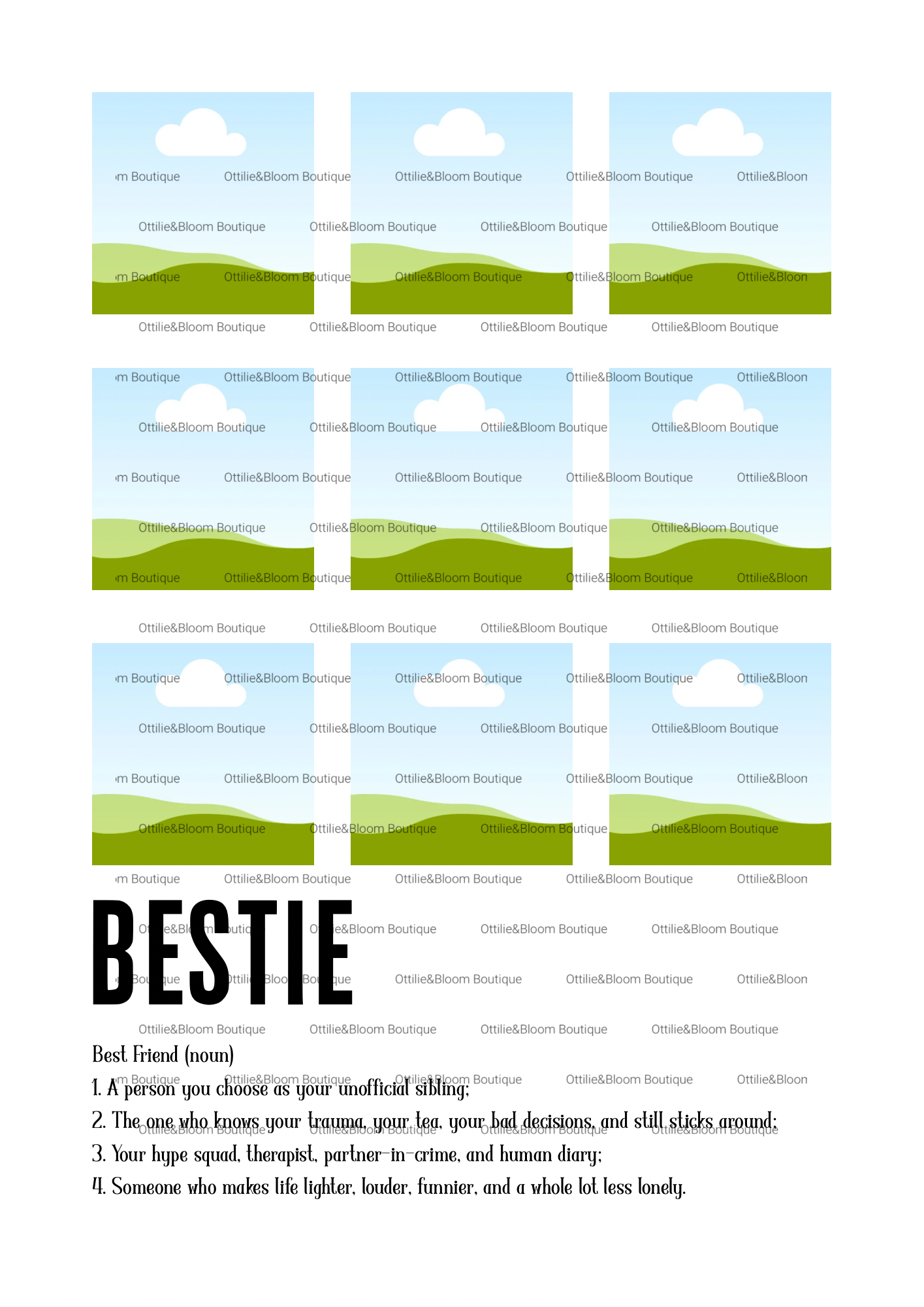 Bestie print - glossy A4