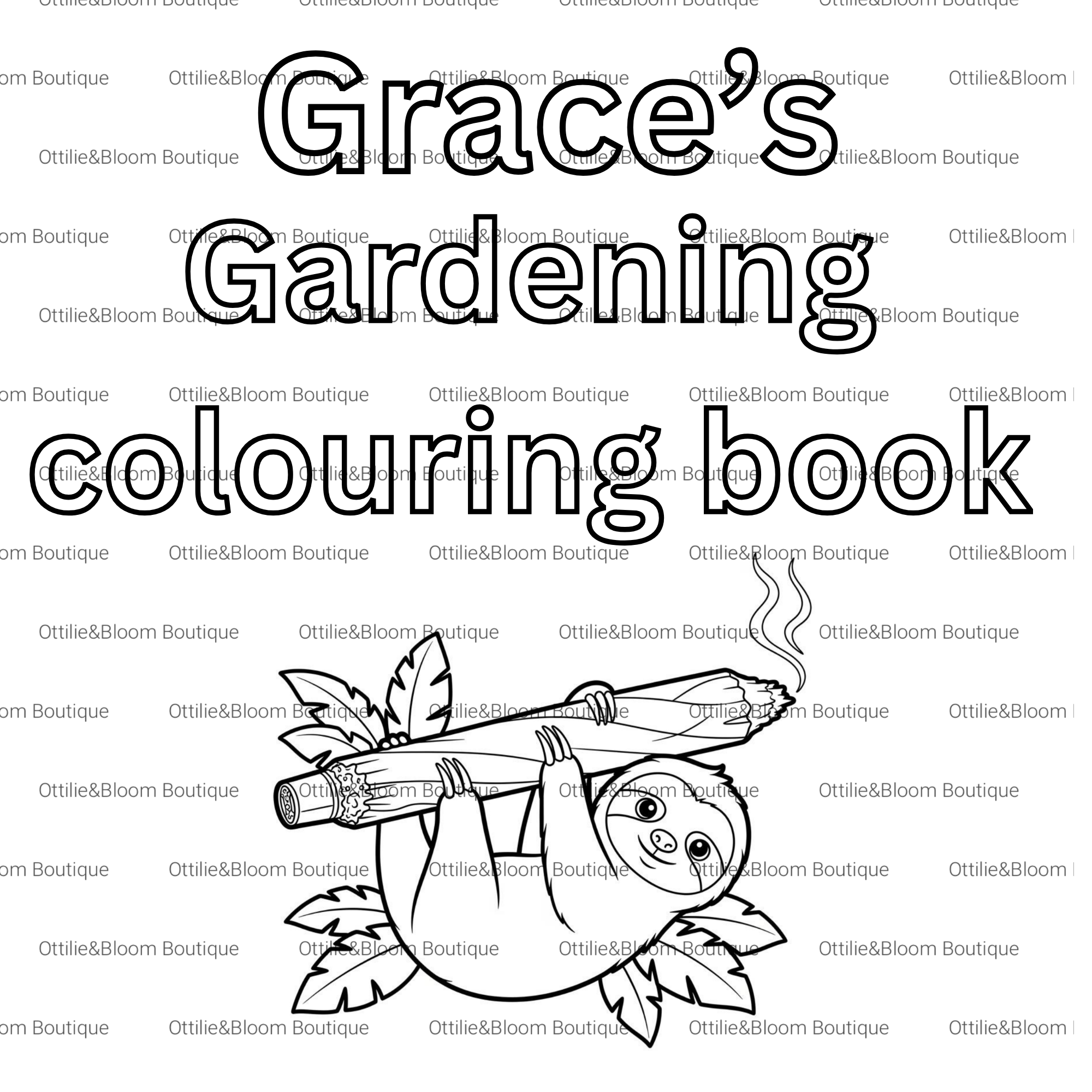 Gardening personalised colouring book- VOL 1