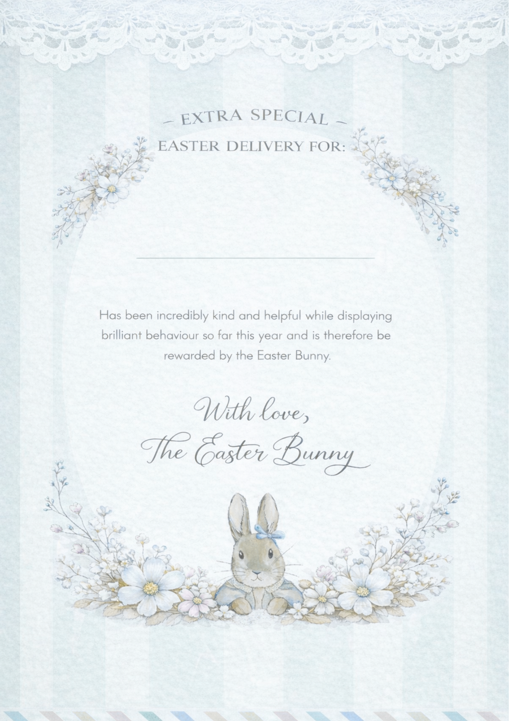 Extra special delivery Easter bunny letter