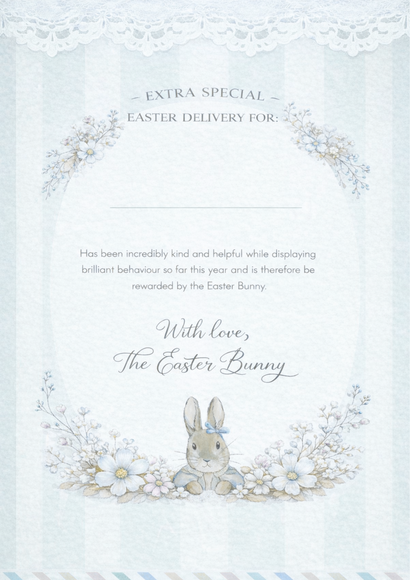 Extra special delivery Easter bunny letter