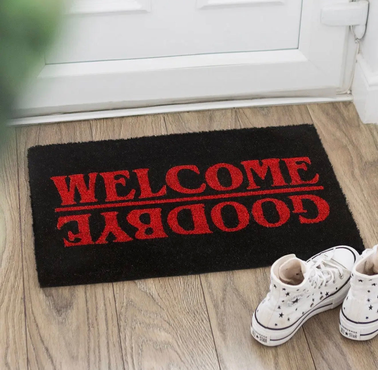 Welcome/goodbye doormat