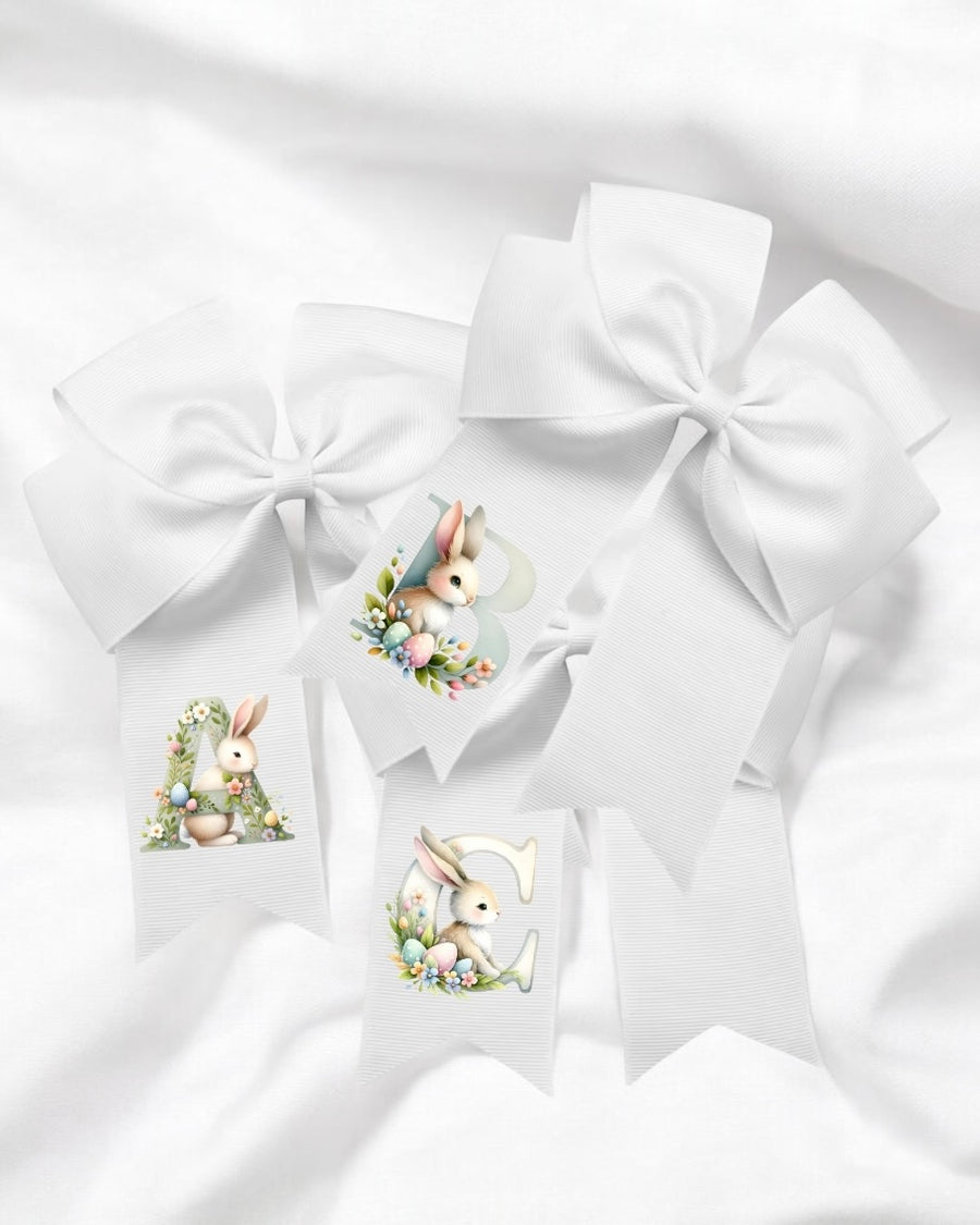 Easter Bunny Initial Bow