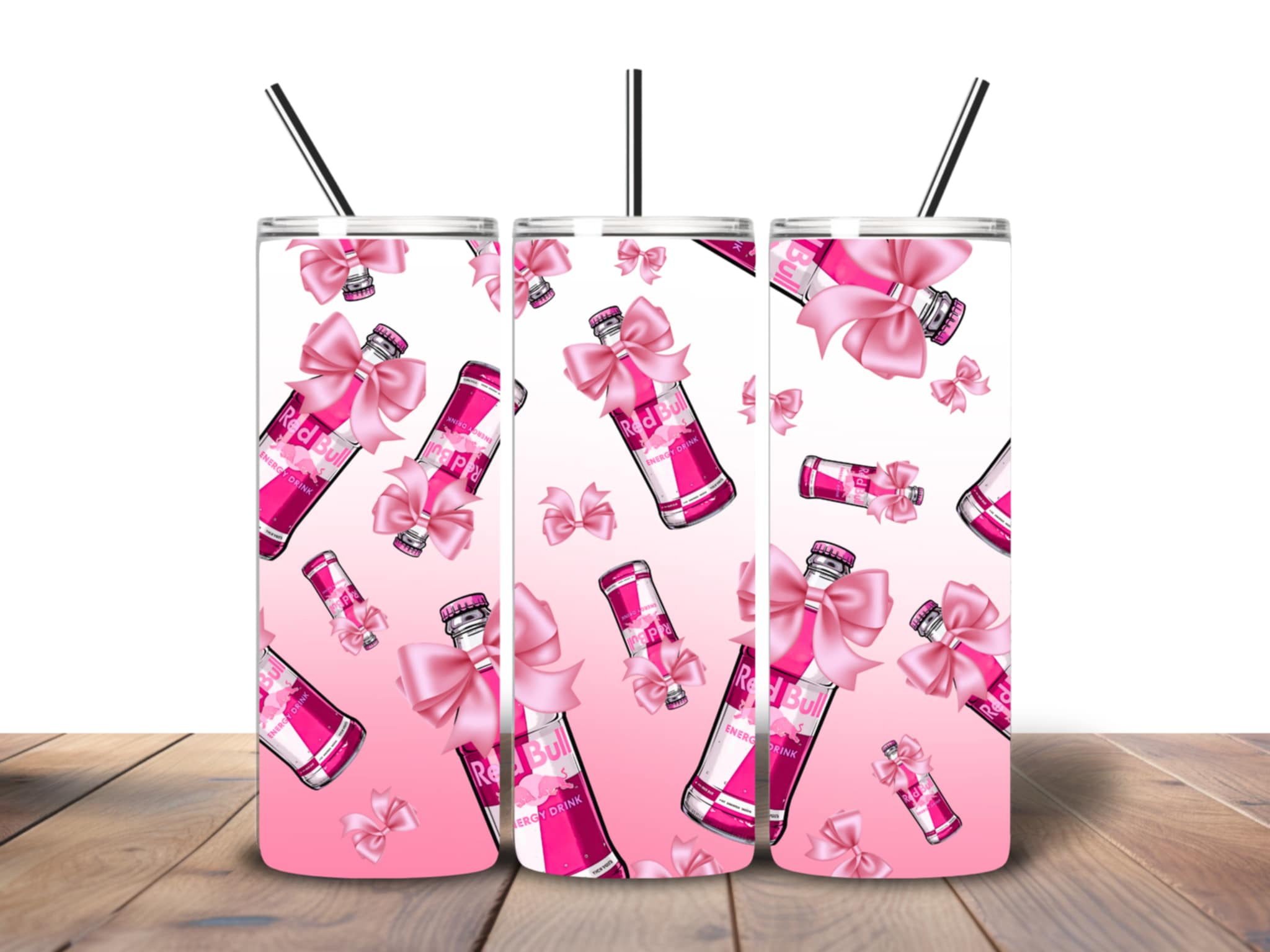 Red bull & bows tumbler