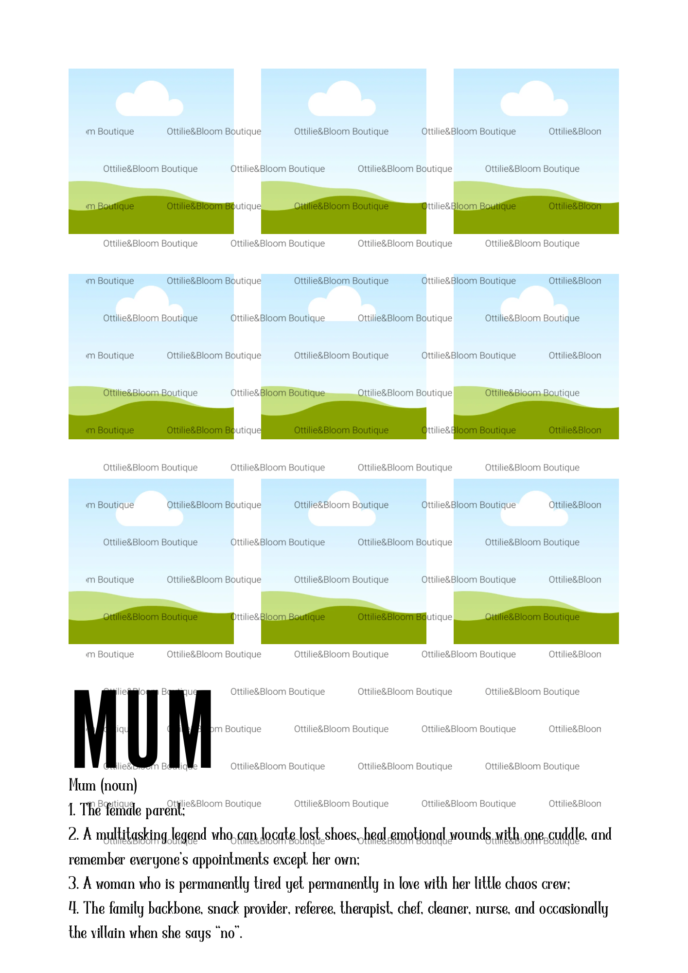 Mum print - A4 glossy