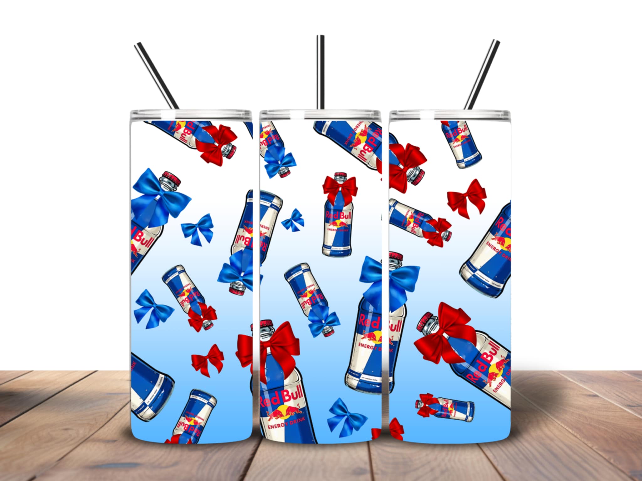 Red bull & bows tumbler