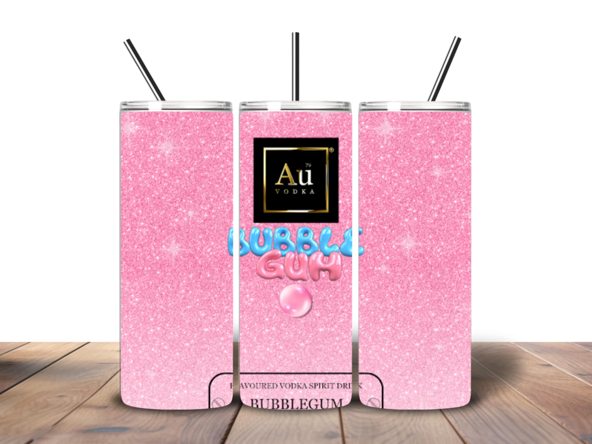 Sparkly Pink Bubble Gum tumbler