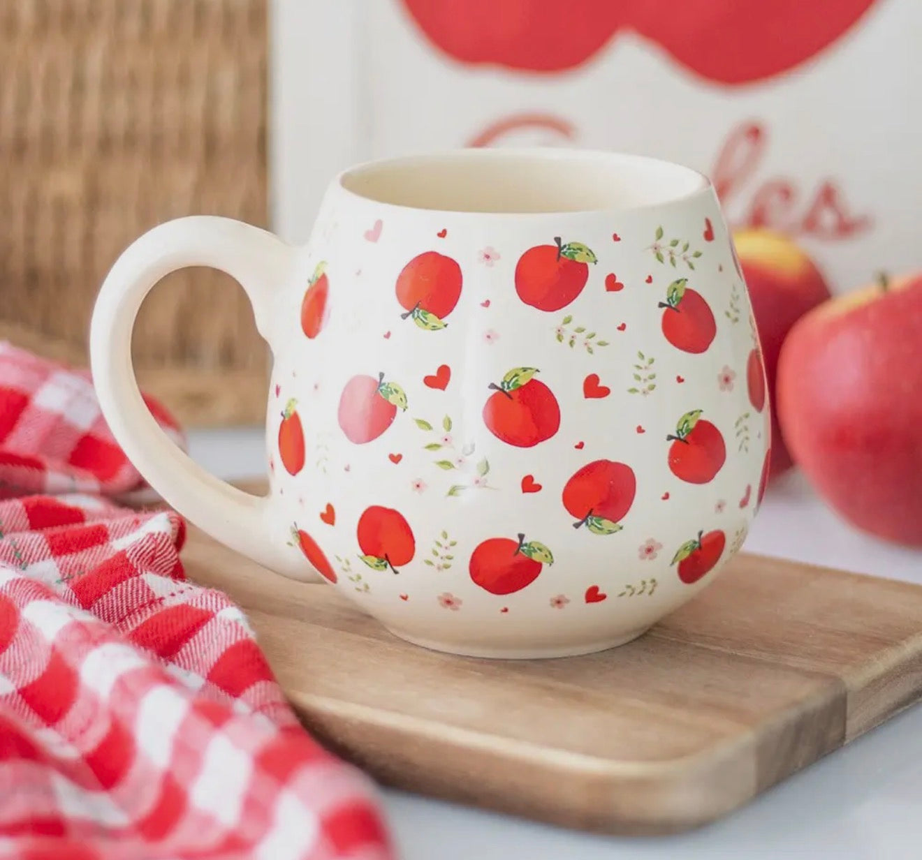 Apple Print Round Mug