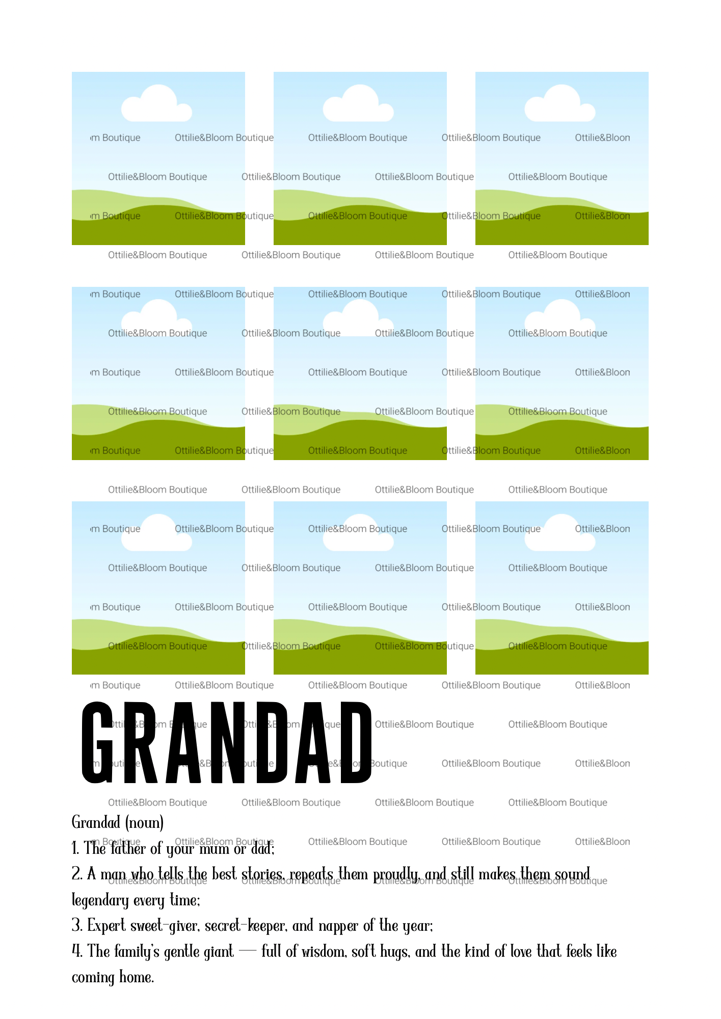 Grandad print - A4 glossy