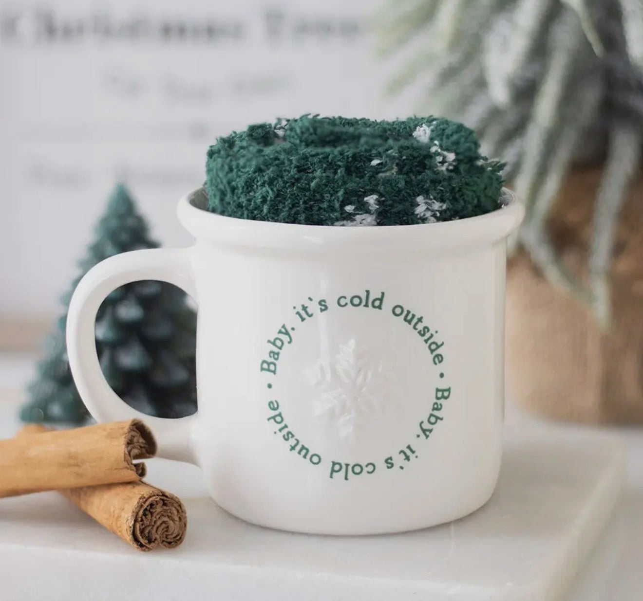 Baby It's Cold Outside Winter Mug and Socks Set