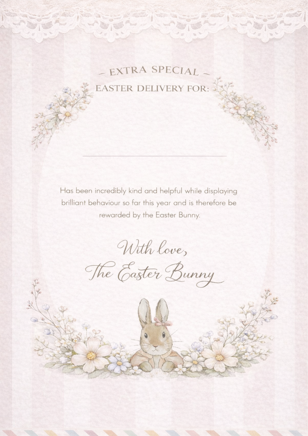 Extra special delivery Easter bunny letter