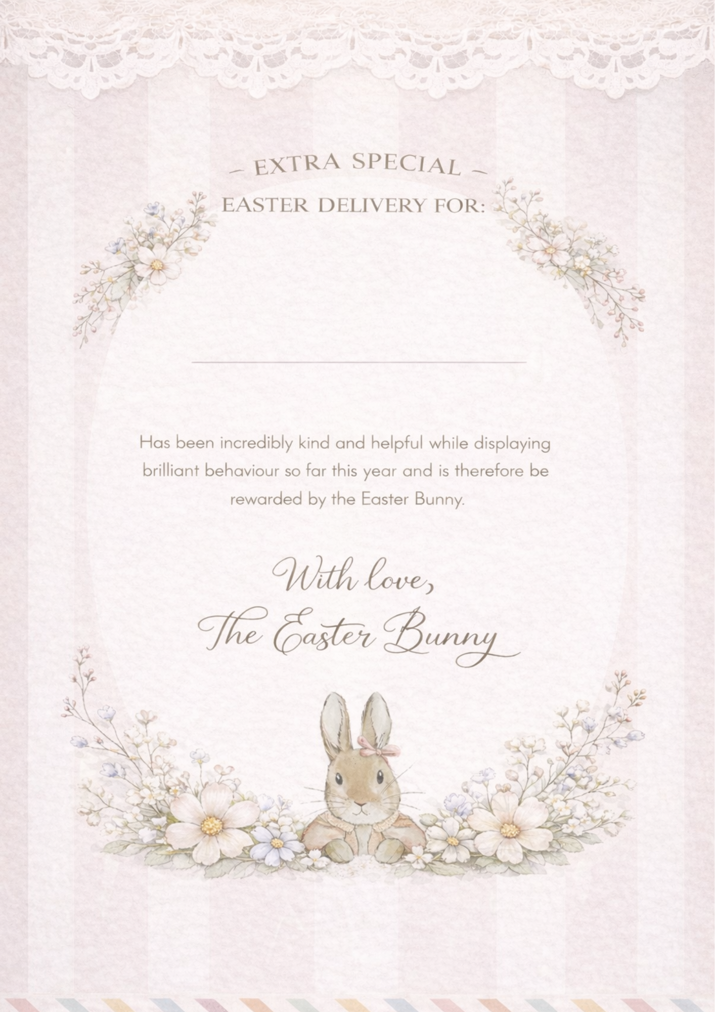 Extra special delivery Easter bunny letter