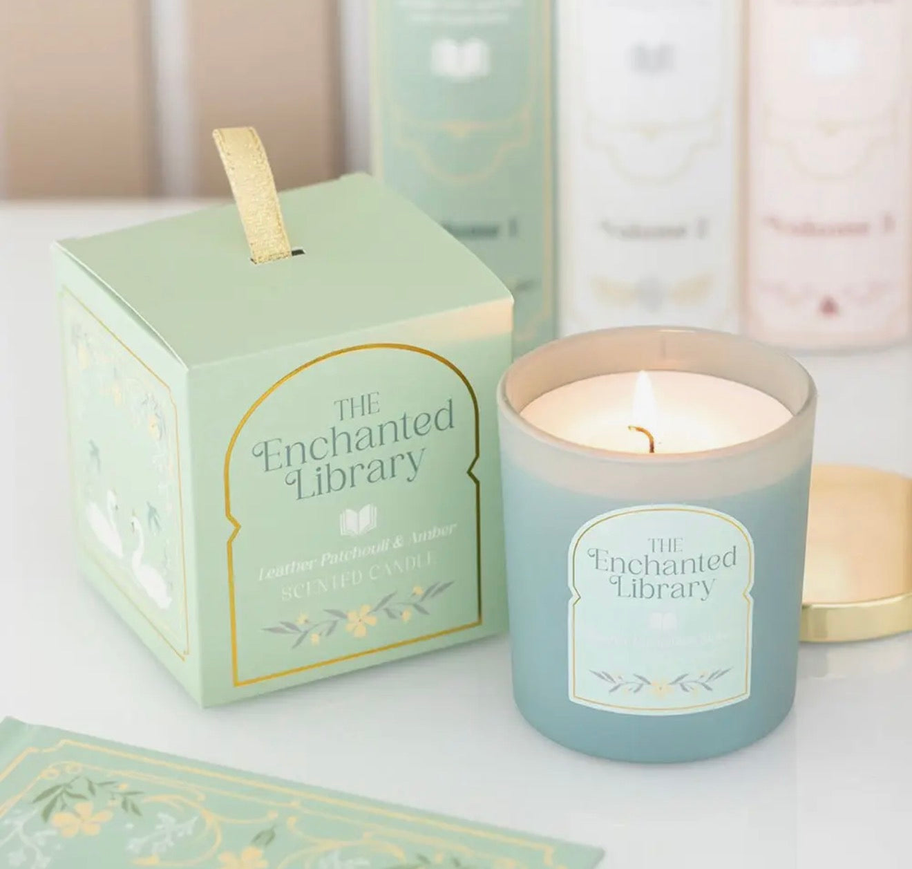 The Enchanted Library Leather, Patchouli & Amber Candle