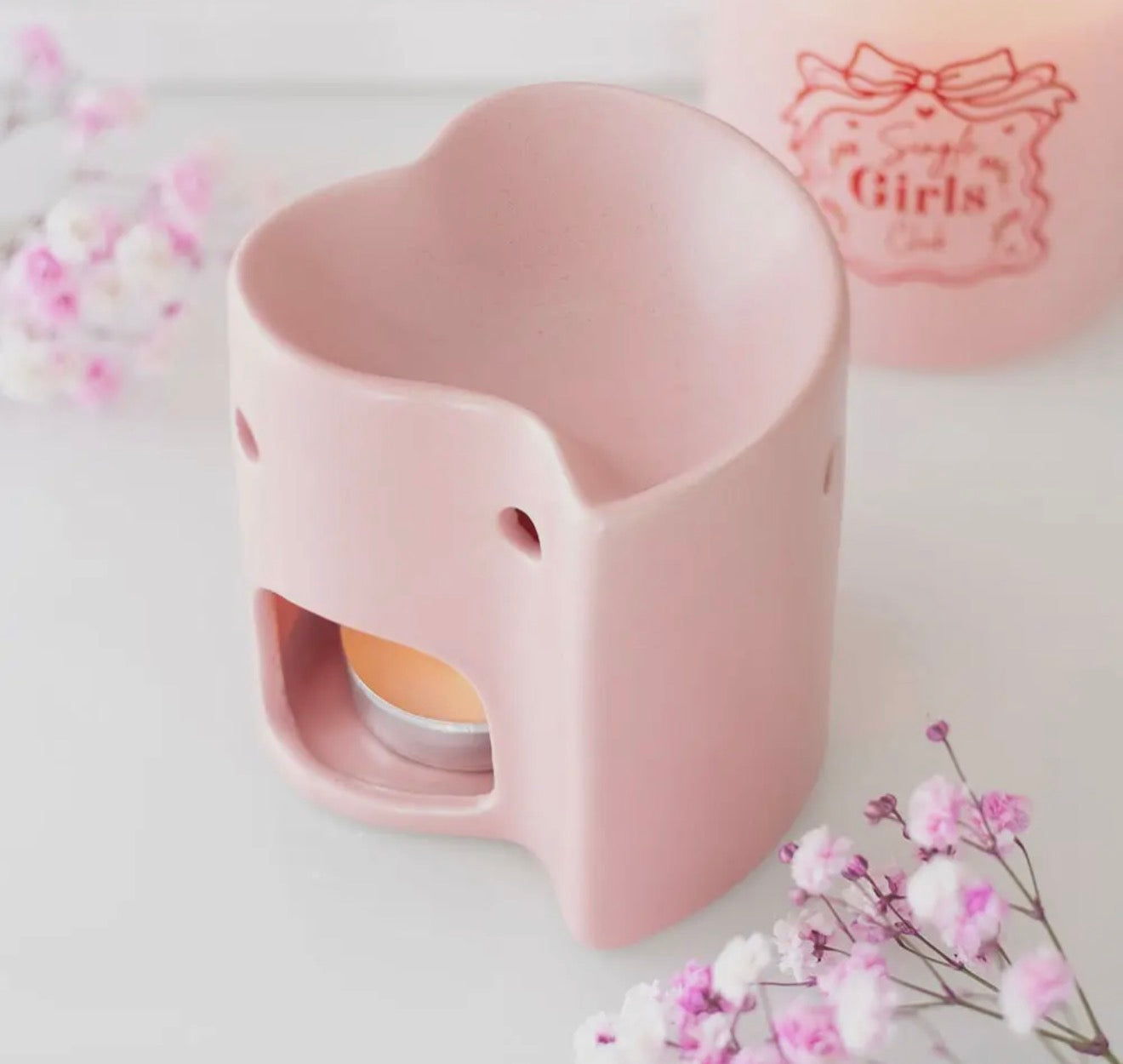 Pink heart oil burner