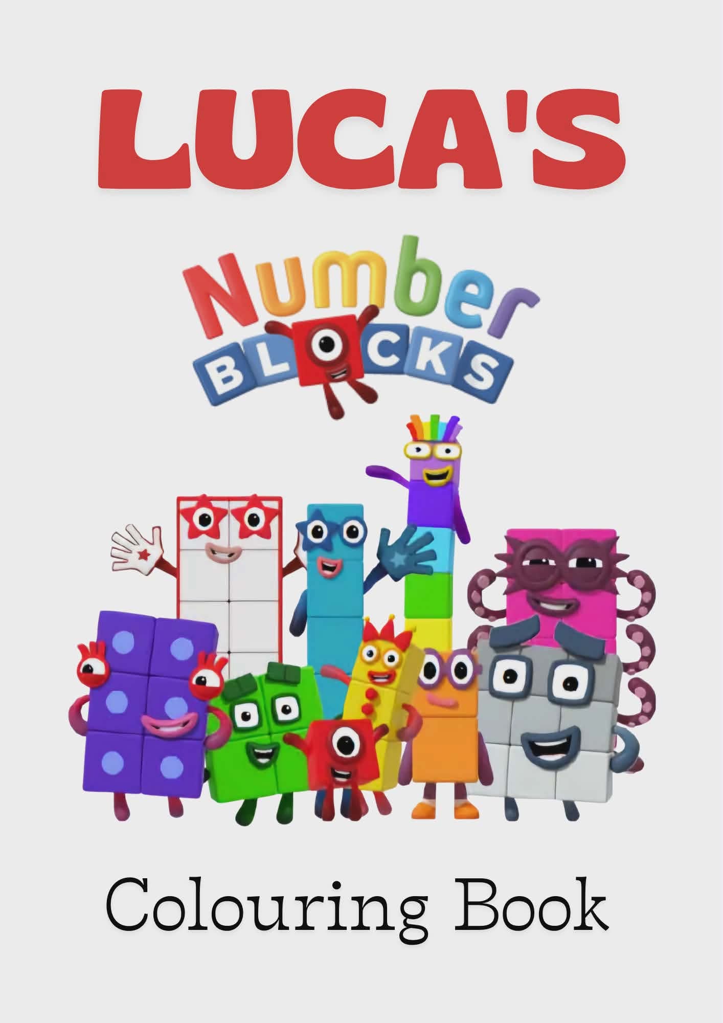 Number blocks Personlised colouring book A4