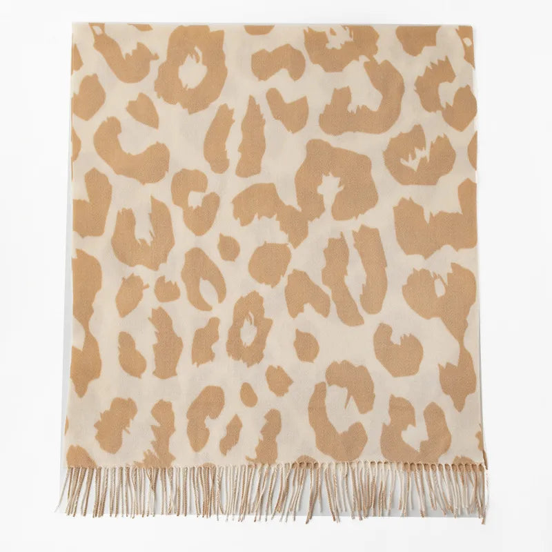 Women's Casual Zebra Leopard Polyester Tassel Scarf