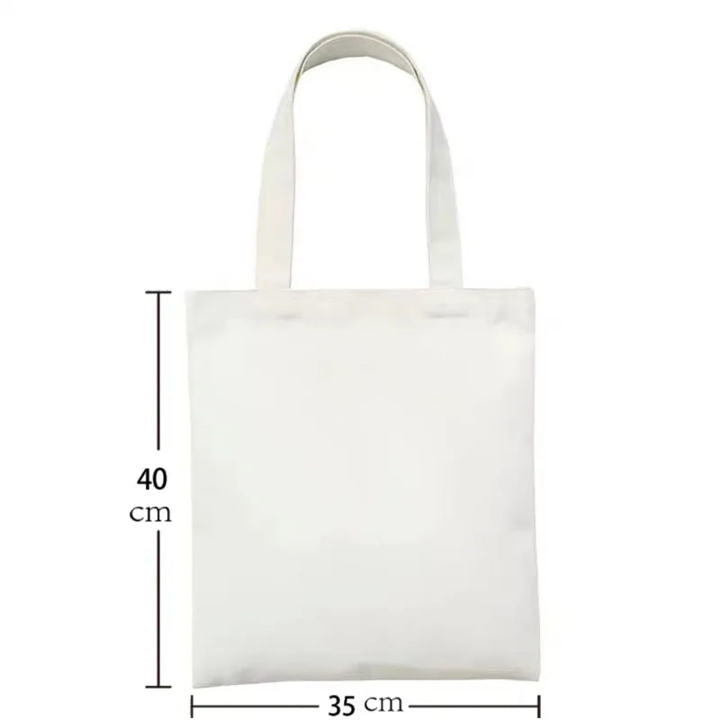 Student Cute Butterfly Knot Printed Canvas Bag Single Shoulder Foldable Shopping Handbag Ladies Tote Bag